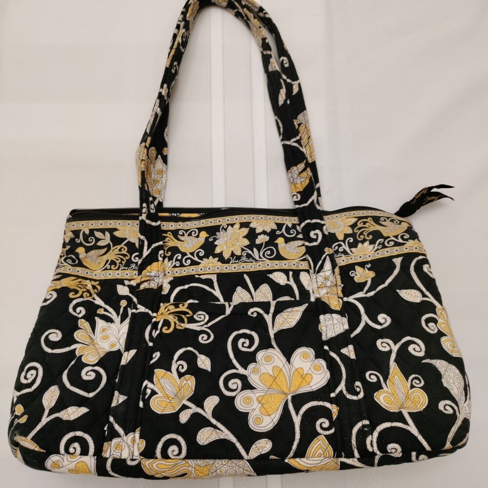 Vera Bradley Retired Black & Yellow Gold Shoulder Bag